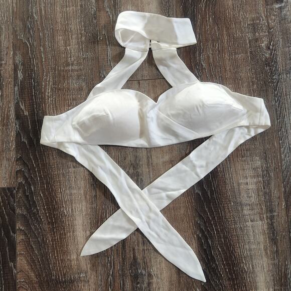 Retrofete Ross Top in Ivory Cropped Size Small Sleeveless Halter - Picture 3 of 8